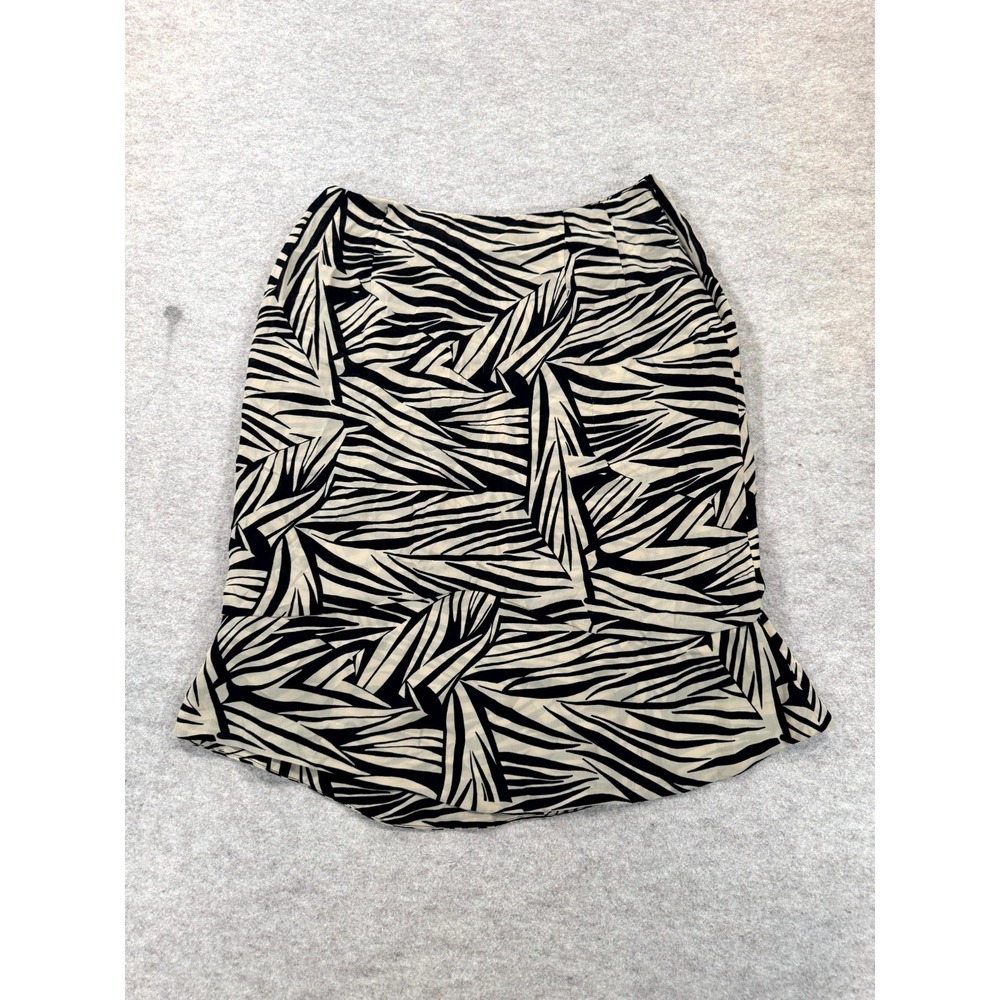 Harve Benard Straight & Pencil Skirt Womens 10 Beige Black Animal Print Side Zip